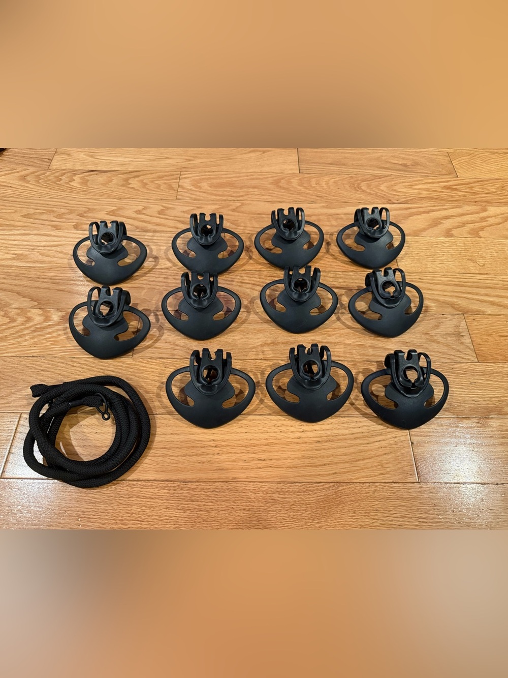 Cap Rack baseball hat organizer, almost 2 full sets with adjustable cord